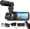 VETEK Videocamera 8K HD 48MP 15FPS 18X Zoom digitale Vlogging Camera con IR Night Version per YouTube, 3 LCD Touch Screen Camcorder con WiFi, scheda SD da 32 GB, microfono e due batterie