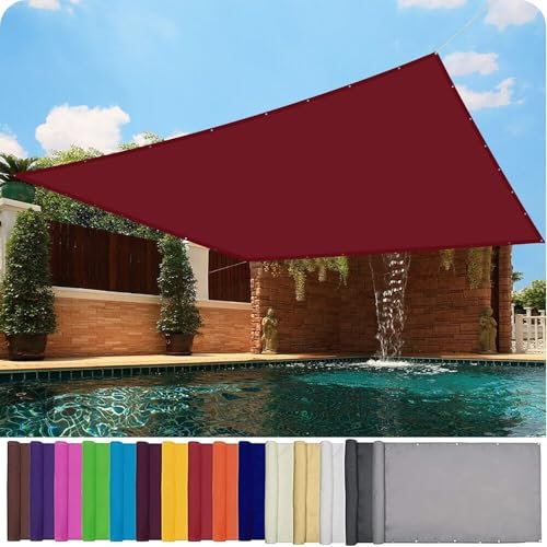 Voile d'ombrage Pare Soleil 360 x 600 cm Protection Solaire et Anti UV, Multi Couleur et Taille Pergola Jardin Exterieur pour Terrasses, Balcons et Jardins, Vin Rouge
