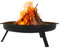 ECD Germany Bol à Feu Rond, Ø70x27cm, en Acier Noir, avec 3 Pieds Pliables et 2 Poignées, Foyer de Jardin Camping BBQ Terrasse, Brasero d'Éxterieur de Barbecues, Tonneau de Feu Combustion Bois Charbon