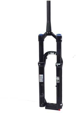 Forcella Anteriore per Bici in Lega di Alluminio Nera con Tubo da 36 Mm, Forcella con Sospensione Pneumatica per Mountain Bike