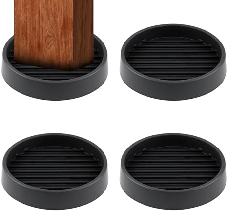 Rubber Castor Cups 2.5 IN, 4 PCS Carpet Protector Cups, Non Slip Furniture Coasters, Furniture Pads Round, Sofa Feet Protectors for Wooden Floors
