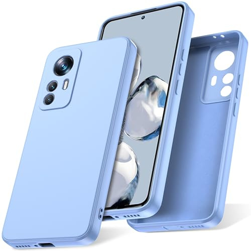 Watana Hülle für Xiaomi 12T,Soft Touch SilikonHülle,Hellblau | HandyHülle Case mit Rutschfeste Hülle Silikon mit Mikrofaserfutter,für Xiaomi 12T Hülle