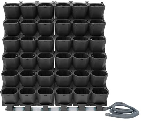 YISSALE Bolsas colgantes para plantas, 100 x 118,5 cm, macetas con sistema de riego automático, pared vertical para jardín, terraza, balcón (negro)