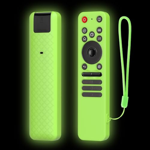 Funda de silicona para LG MR25GA Magic Remote Case (serie 2025 OLED C5 B5 G5 M5), antigolpes y antideslizante, con Lanard para mando a distancia LG Smart TV, color verde brillante