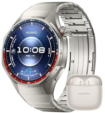 HUAWEI WATCH GT 6 Pro Titanium + FreeBuds SE 3 Beige, Smartwatch, Display AMOLED da 1,47 pollici, Fino a 21 giorni, Ciclismo di Livello Pro, Oltre 100 Modalità Sportive, iOS e Android, Analisi ECG