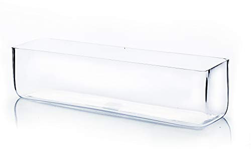 WGV Clair Long Rectangle Block Vase en Verre, 4 par 16 par 10,2 cm