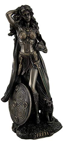Veronese Design Nordische Göttin Freya, antikes Bronze-Finish