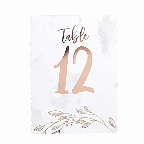 Luck and Luck Rose Gold Wedding Table Numbers 1-12