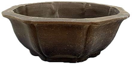 Pot octogonal en grès pour bonsaï (forme de fleur de lotus) 30x30x10,5 cm - GL64b