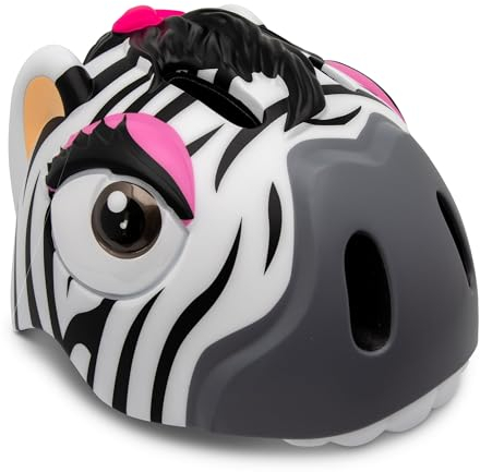 Crazy Safety Kinder Fahrradhelm | Fahrradhelm Kinder 2-7 Jahren für Fahrrad, Skateboard, Radsport, Laufrad, Tretroller, Inlineskates | Leicht | Verstellbarer 3D Tierhelm 49-55 cm (Pferd Schwarz/Weiß)
