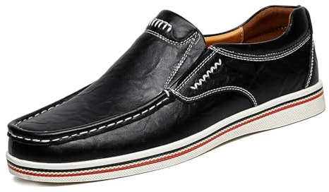 Mocasines de Conducción Casual para Hombres Brogue Negocios Calzado Cómodo Mocasín Deportivo Caminar Ligero（Negro,40 EU