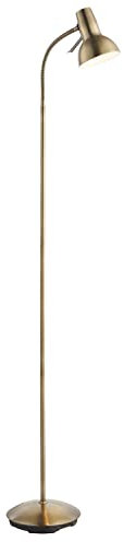 National Lighting Amalfi Standing Floor Lamp - Antique Brass Finish - Flexible Gooseneck Task Floor Reading Lamp - Rocker On/Off Switch - Tall Indoor GU10 LED Floor Lamp