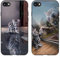 DiaryTown 2 Pack Hülle für iPhone SE 2022 / iPhone 8 Liquid Silikon Handyhülle mit Motiv Schutzhülle Ultra Dünn TPU Bumper Rundumschutz Schwarz Case für Cover iPhone SE 2020 / iPhone 7 - Katze & Tiger