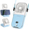 FADACHY Portable Mini Blue Handheld USB Rechargeable 4-Speed Fan with 3000mAh Battery, Foldable, Low Noise, Perfect for Desk Office, Outdoor, Travel