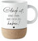 Manufaktur Liebevoll I Oma Tasse Geschenk Kaffeetasse Keramiktasse mit Kork Boden & Deckel Spruch Tasse Oma | Kaffeebecher Geburtstag Muttertag Danke Weihnachten Enkel Geschenk (Glück Oma)