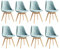 BenyLed - Juego de 8 sillas de comedor escandinavas modernas con asiento y respaldo acolchados, sillas de cocina de terciopelo (verde) (RBCY04)