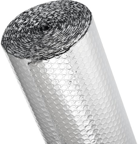 PATIKIL Garage Door Insulation, 24 x16.5Ft Aluminum Reflective Bubble Foil Roll Window Thermal Foam Film Summer Heat Sun Blocker for RV Attic Car Roof House