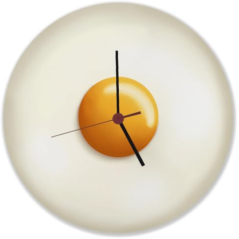 speecheese Spiegelei Wanduhr Lustig Scherzuhr Scherzartikel für Gute Laune als passende Deko für die Küche in Einer WG oder im Restaurant