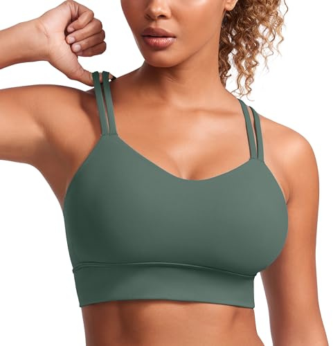 CRZ YOGA Softness Mold Butterluxe Sport BHS | Formschale, Leichter Halt, Yoga, Extrem Weich, Longline, Träger-Rücken, Rundhalsausschnitt, für Damen