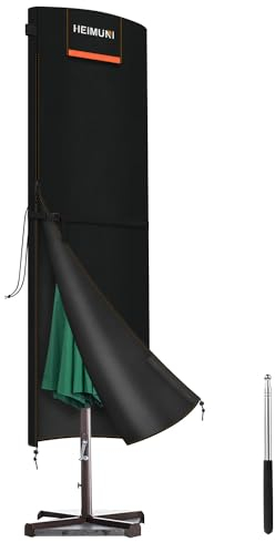 HEIMUNI Funda Parasol Jardín Impermeable, Funda para Sombrilla de Ø 2m 3m 4m Funda Parasol Funda Sombrilla Jardín con Varilla, Funda Sombrilla Playa Exterior Cubierta de Parasol Anti-UV (230x67/67cm)