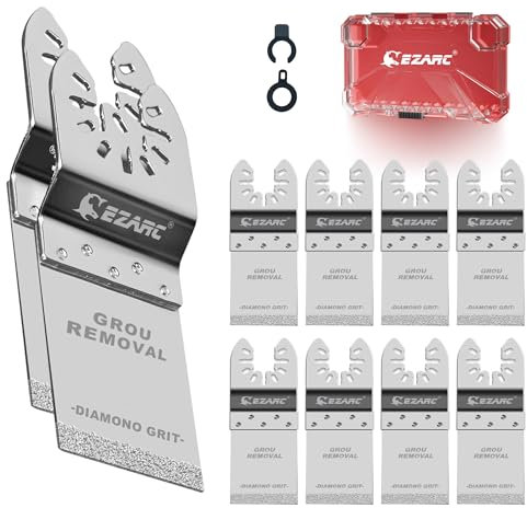 EZARC Lama oscillante diamantata, lame per sega multitool, lame oscillanti multitool con taglio a filo per la rimozione della malta, la pulizia della malta DO34F, confezione da 10pezzi