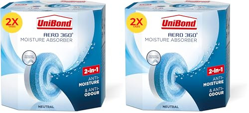 UniBond AERO 360° Moisture Absorber Neutral Refill Tab, ultra-absorbent and odour-neutralising, for AERO 360° Dehumidifier, Condensation Absorbers, Twin Pack (2 x 450g) (Pack of 2)