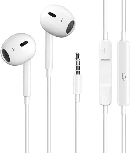 Earphones, In-Ear Headphones, Wired Earbuds, Lightweight Earphones,3.5mm Jack Noise Isolating Headset With Microphone, Compatible with for Phone iPad MP3 Samsung HuaWei Android Smartphones Laptops