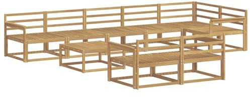 vidaXL Outdoor-Sofagarnitur 9 pcs Weiß 79 x 79 x 37 cm, Patio-Sitzgruppe, modernes Outdoor-Sofa, langlebige Gartenmöbel, wetterfestes Lounge-Set für die Terrasse