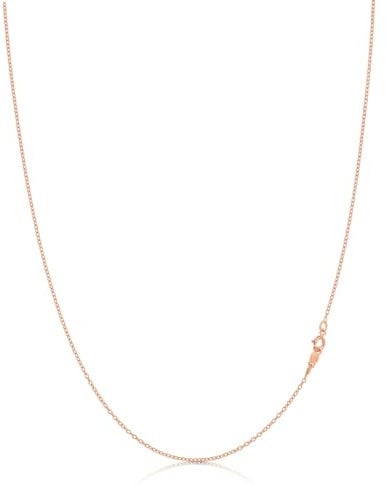 KEZEF Collier en Or Rose pour Femmes, Chaîne en Argent de 1,3 mm, 30 Pouces, avec Fermoir à Anneau à Ressort, Fabriqué en Italie