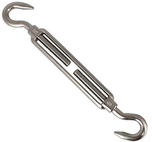 BOOTSTEILE BRAUER 2 Stück Spannschlösser Haken - Haken M6 x 145 mm - Edelstahl A4 änhl. DIN 1480