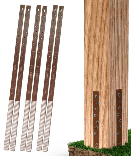 Post Buddy Pack of 6 Easy Fence Post Repair Kit (to Fix 3 Broken Wood Posts), Quick and Simple to Install, Effective, Durable Steel Stakes