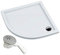 VBChome Duschwanne 100x100x5 cm R55 Duschtasse Viertelkreis für Duschkabine Styroporträger flach Sanitär-Acryl Duschbecken stabil glatt weiß Dusche+ Ablaufgarnitur Viega Tempoplex