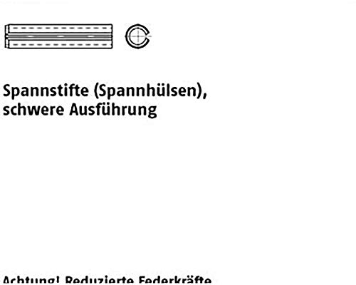 Spannstifte DIN 1481 1.4310 10 x 55 rostfrei VE=S 10 Stück