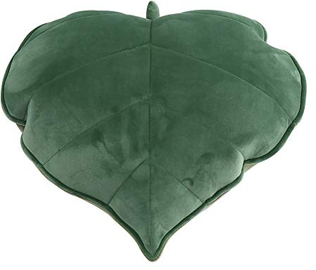 Blattkissen, 3D-dekoratives weiches Kissen, 50 × 50 cm blattförmiges Kissen für Schlafzimmer Sofa Auto Wohnzimmer Kinderbett (Dunkelgrün)