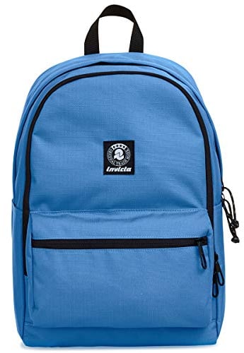 Invicta Zaino Scuola Barly Plus Ripstop, Azzurro, New Way, Zaino Mono Scomparto con Tasca Porta PC, Tasca Porta Borraccia e Tasca con Organizer, Scuola, Università, Unisex