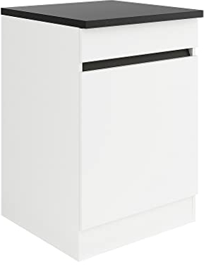 idealShopping GmbH Küchen Spülenunterschrank mit Arbeitsplatte Luca SP606-0+ in weiß matt 60 cm breit