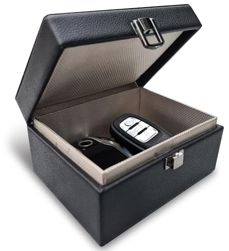 Faraday Box for Car Keys | Anti Theft Security Prevents Key Fob Cloning | Keyless Car Key Signal Blocker Box | Signal Blocking Box for car Keys | RFID Key Box Key | Protector Signal Blocker