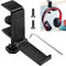 Porta Cascos Gaming Soporte para Auriculares Soporte Auriculares Ajustable para Auriculares Juegos, Auriculares Bluetooth, Auriculares con Cable E Inalámbricos, Escritorios de Computadora, Negro