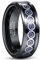 Cloyo Ringe für Männer Schwarz Ring Herren Wolframcarbid mit Blaue Kohlefaser Sternzeichen Ring Krebs Partnerring 8mm Größe 54.4 (17.3)