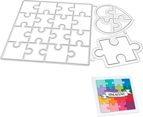 Gowxs Puzzle-Stanzformen für Kartenherstellung, Stanzformen, Schablonen für DIY, Scrapbooking, Fotoalbum, dekorative Prägepapier-Stanzformen für Kartenherstellung, Vorlage