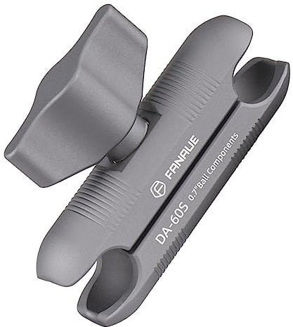 FANAUE Double Socket Arm Connects to 17mm Ball Head Adapter Only, Compatible with Garmin GPS Mount and Bike Motorcycle Phone Holder, Made of Aluminum Alloy with a Length of 2.44.