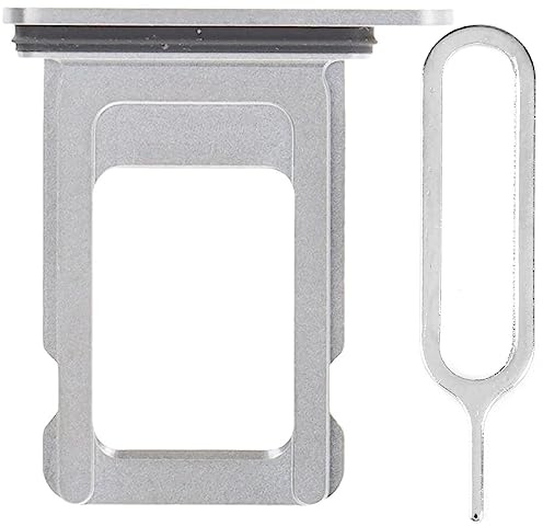 iReplaceParts Ersatz-SIM-Fach Dual SIM Halter Slot Gummidichtung mit SIM-Fach Auswerfer Werkzeug für iPhone 11 Pro (5,8 Zoll) & iPhone 11 Pro Max (6,5 Zoll) (Silber)