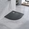 Duschtasse 90x90 cm Viertelkreis schwarz rund flach ebenerdig Steinoptik Anti-Rutsch Zuschneidbar ohne Siphon und Ablaufgarnitur