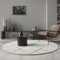 the carpet Bahar Shaggy eleganter Designer Teppich Wohnzimmer, weicher & pflegeleichter Hochflor Wohnzimmerteppich in Creme-Schwarz 120 cm Rund