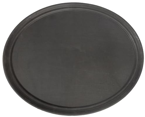 Argon Tableware Black Oval Tray - 73.5 x 60cm - Pack of 1 - Reusable Rubberized Surface Non Slip Serving Tray for Serving Food, Drinks at Parties, Bars, Restaurants and Home