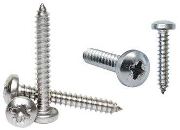 50x No.8 x 2 4.2 x 50mm Pozi Pan Head Self Tapping Screws A2 Stainless Steel Ideal for Metal Wood and Brick Self Tapping Screws Wood High Strength Durable