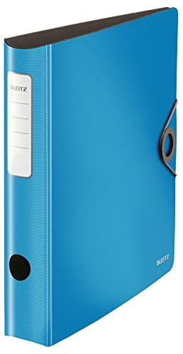 Leitz Qualitäts-Ordner 180° Active Solid, 5er Pack, A4, Schmal, Abgerundeter Rücken, 6,5 cm breit, Gummibandverschluss, Leichtes Polyfoam, Plastik-Ordner, Hellblau, 10481030