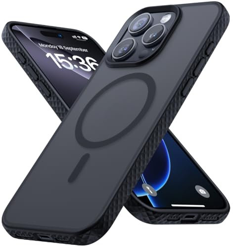 Lamicall Case for iPhone 16 Pro Max for Magsafe, [Anti-Slip Edge] Magnetic Phone Case for iPhone 16 Pro Max, Ultra-Slim, Scratch-Resistant, Protective Cover Translucent Matte Hard Bumper 6.9” - Black