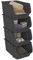 SUNDIS Fly Tower, 4 stapel boxen, aus recyceltem Kunststoff, grau, ideal für Werkstatt, Garage, Spielzeug, Küche und Bad