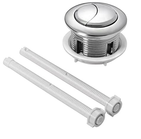 Toilet Flush Button,Toilet Button, 1pc 48mm Dual Button Universal Flush Toilet Seats Mirror Double Press Type Water Tank Ceramic Cover Vintage Valve Switch Toilet Tank Button,Silver